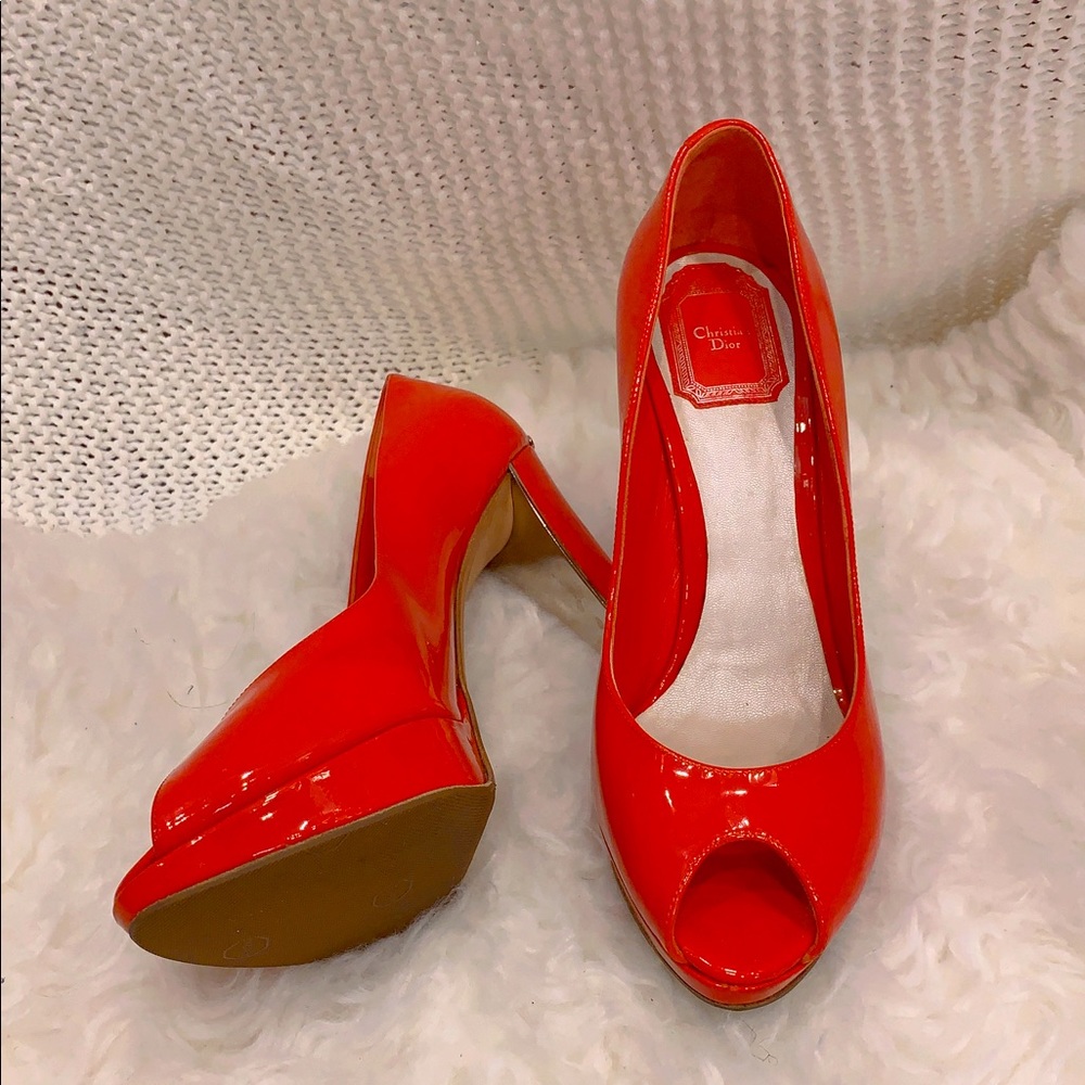 Dior Peep Toe Patent Heels